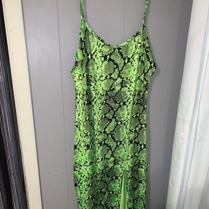 lime green snake dress